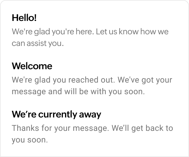 Automatic replies keeping customers informed